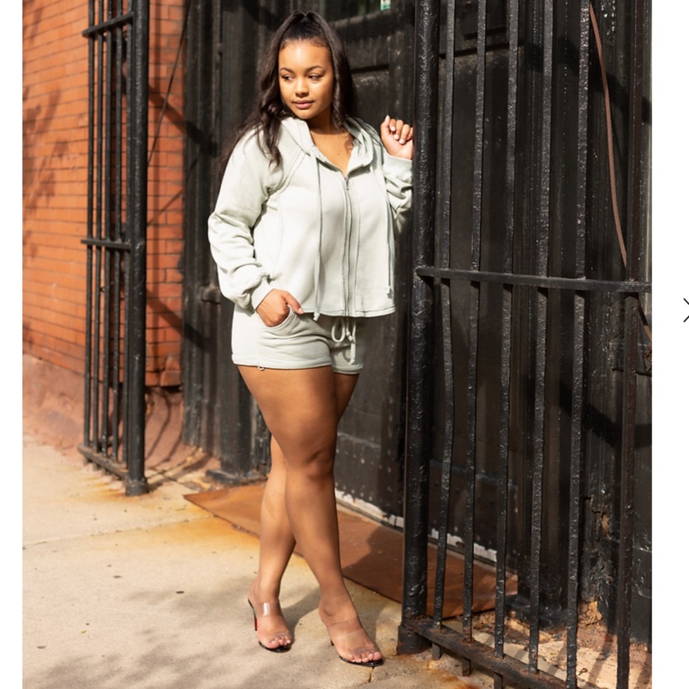Mint Hoodie + Short Set